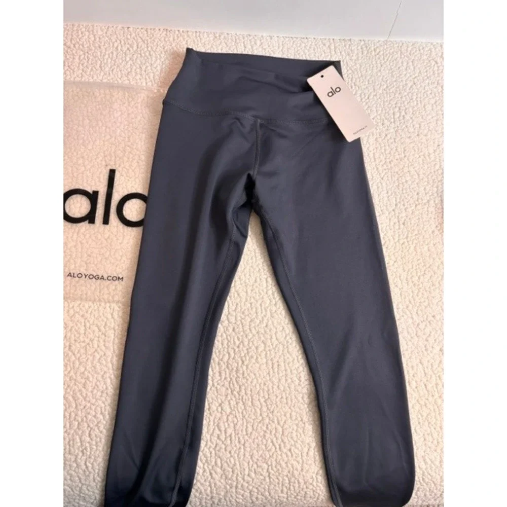 Alo Yoga High Waisted Airbrush Leggings Anthracite Grey Small NWT